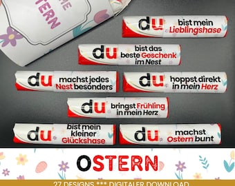 27 Duplo banderoles Easter unique gift idea for filling Easter nest gift Easter souvenir 27 sayings to print PDF Download