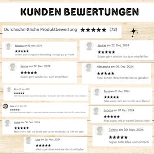 May include: A screenshot of a website showing customer reviews for a product. The reviews are all positive and include comments like "Super gern wieder nur zum empfehlen" and "Alles super, wie erwartet! Dankesch&ouml;n!"