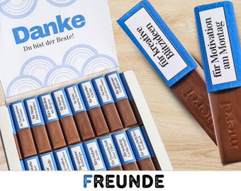 Merci chocolate banderoles best friend as a thank you or gift for special moments / digital download