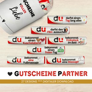 27 Duplo banderoles vouchers unique gift idea for her him boyfriend girlfriend partner gift love to print out PDF Download