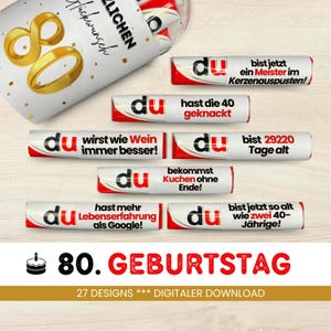 27 Duplo banderoles 80th birthday unique gift idea for boyfriend girlfriend gift 27 sayings to print PDF Instant Download