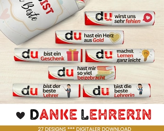 27 Duplo banderoles teacher thank you unique gift idea for teacher gift primary school teacher to print PDF Download