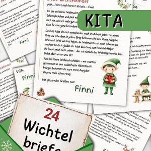 Wichtel letters Kindergarten with 24 envelopes personalizable and editable to print for the daycare center