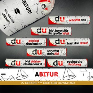 27 Duplo banderoles Abitur exam unique gift idea for high school graduates graduation Abi gift to print PDF Instant Download
