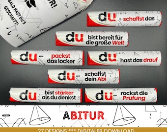 27 Duplo banderoles Abitur exam unique gift idea for high school graduates graduation Abi gift to print PDF Instant Download