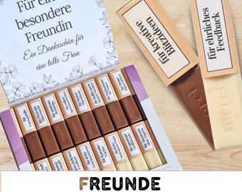 Merci chocolate banderoles best friend as a thank you or gift for special moments / digital download