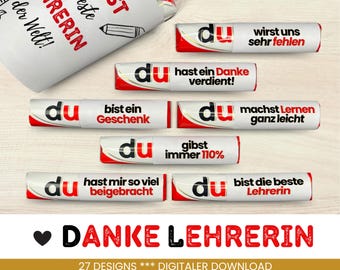 27 Duplo banderoles teacher thank you unique gift idea for teacher gift primary school teacher to print PDF Download