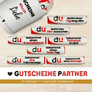 27 Duplo banderoles vouchers unique gift idea for her him boyfriend girlfriend partner gift love to print out PDF Download