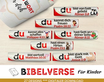 27 Duplo banderoles Bible verses unique gift idea baptism children communion Christian gift children's hour Christians to print