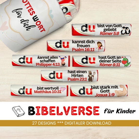 27 Duplo Banderolen Bibelverse einzigartige Geschenkidee Taufe  Kinder Kommunion christliches Geschenk Kinderstunde Christen zum Ausdrucken