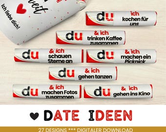 27 Duplo Banderoles Date Ideas Unique Gift Idea for Her Him Boyfriend Girlfriend Partner Gift Love to Print PDF Download