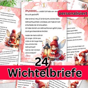 Secret Santa letters with 24 envelopes personalizable and editable for printing girls