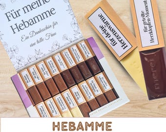 Merci chocolate banderoles midwife as a thank you or as a farewell gift / digital download