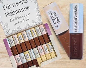 Midwife Merci banderoles as a thank you or as a farewell gift / digital download chocolate