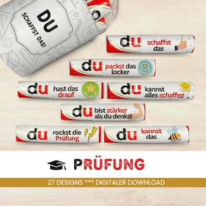 27 Duplo Banderolen Prüfungsmotivation einzigartige Geschenkidee für Männer Frauen Prüfungsmutmacher Geschenk zum Ausdrucken PDF Download