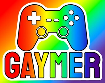 Gaymer The Gay Gamer vinyl sticker, rainbow, GLBTQ Gamer, Gaming sticker, rainbow controller, Queer Pride gaming fan controller, PRIDE MONTH