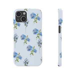 Cute Floral Phone Case, Aesthetic Phone Case Coquette Cottagecore blue iPhone Case for iPhone 11 12 13 14 15