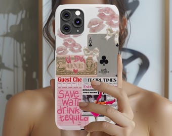 Funda para teléfono con collage estético Funda para teléfono It Girl iPhone 11 12 13 14 15 16