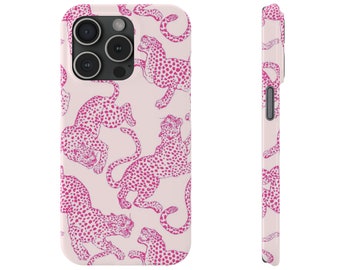 Case iPhone Aesthetic Pink Cheetah Phone Case iPhone 11 12 13 14 15