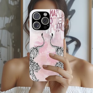 Trendy Cool Phone Cases, Deco Phone Case Pink Aesthetic Phone Cases for iPhone 16 15 14 13 12 11