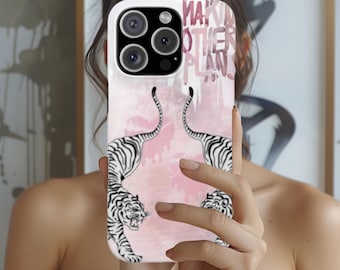 Fundas de teléfono modernas y modernas, fundas de teléfono decorativas de color rosa para iPhone 16, 15, 14, 13, 12 y 11