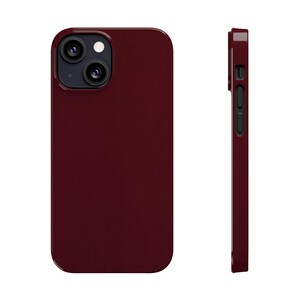 Burgundy Phone Case, Fall phone case, Trendy Aesthetic phone case, simple phone case for iPhone 11 12 13 14 15 16 image 3