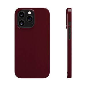 Burgundy Phone Case, Fall phone case, Trendy Aesthetic phone case, simple phone case for iPhone 11 12 13 14 15 16 image 4