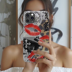 Vintage Trendy Phone Case, Aesthetic Phone Case Abstract Retro Phone Case for iPhone 16 15 14 13 12 11 image 1