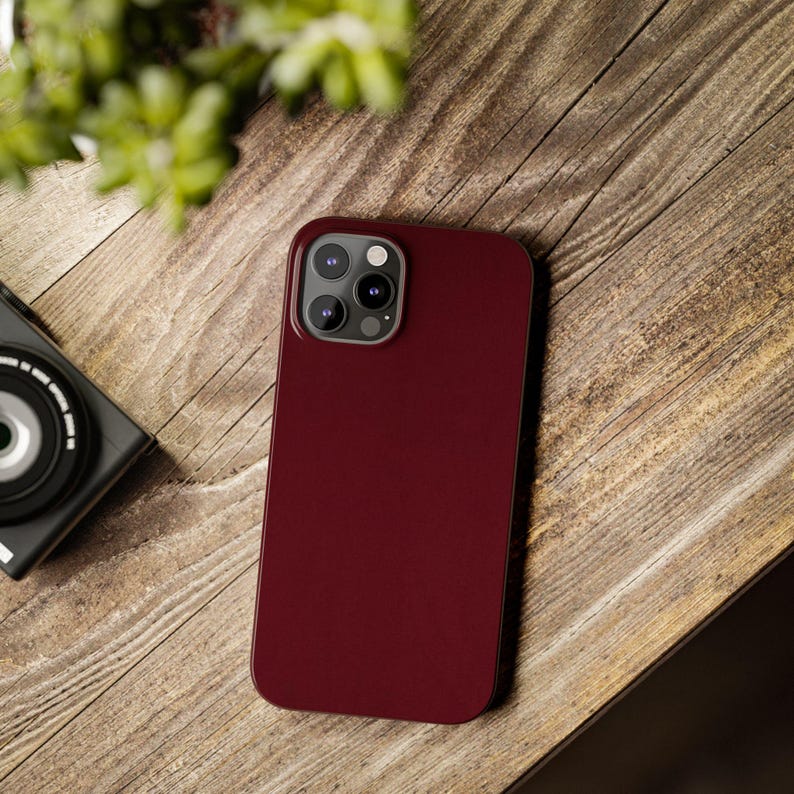 Burgundy Phone Case, Fall phone case, Trendy Aesthetic phone case, simple phone case for iPhone 11 12 13 14 15 16 image 9