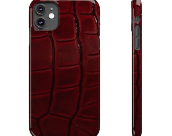 Burgundy Phone Case, Aesthetic Leather phone case, Trendy Phone Case for iPhone 16 15 14 13 12 11