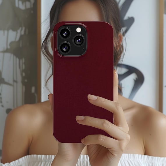 Burgundy Phone Case, Fall phone case, Trendy Aesthetic phone case, simple phone case for iphone 11 12 13 14 15 16