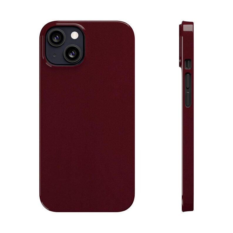 Burgundy Phone Case, Fall phone case, Trendy Aesthetic phone case, simple phone case for iPhone 11 12 13 14 15 16 image 2