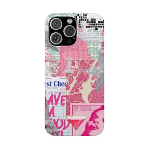 Aesthetic Collage Phone Case, Cute Phone Case Pink Trendy iPhone Case for iPhone 11 12 13 14 15 16 image 4