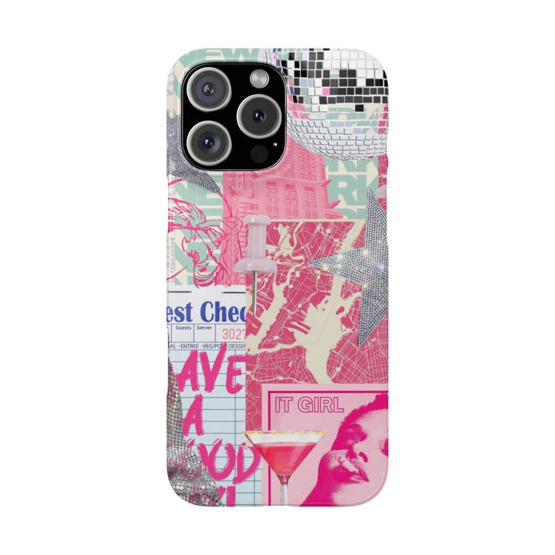 Aesthetic Collage Phone Case, Cute Phone Case Pink Trendy iPhone Case for iPhone 11 12 13 14 15 16 image 4