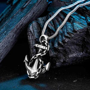 Anchor Pendant, Anchor Necklace, 925 Sterling Silver Necklace, Necklace for Men, Sailor Pendant