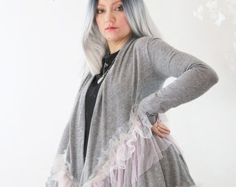 Ballerina Cardigan, Tanz Outfit, Rüschenjacke, Tülljacke, Märchenhaft, Feminin