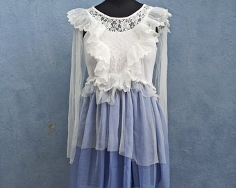 Chiffon Kleid, Festival Kleid, Hippie Kleid, Boho Kleid, Partykleid, Upcycling