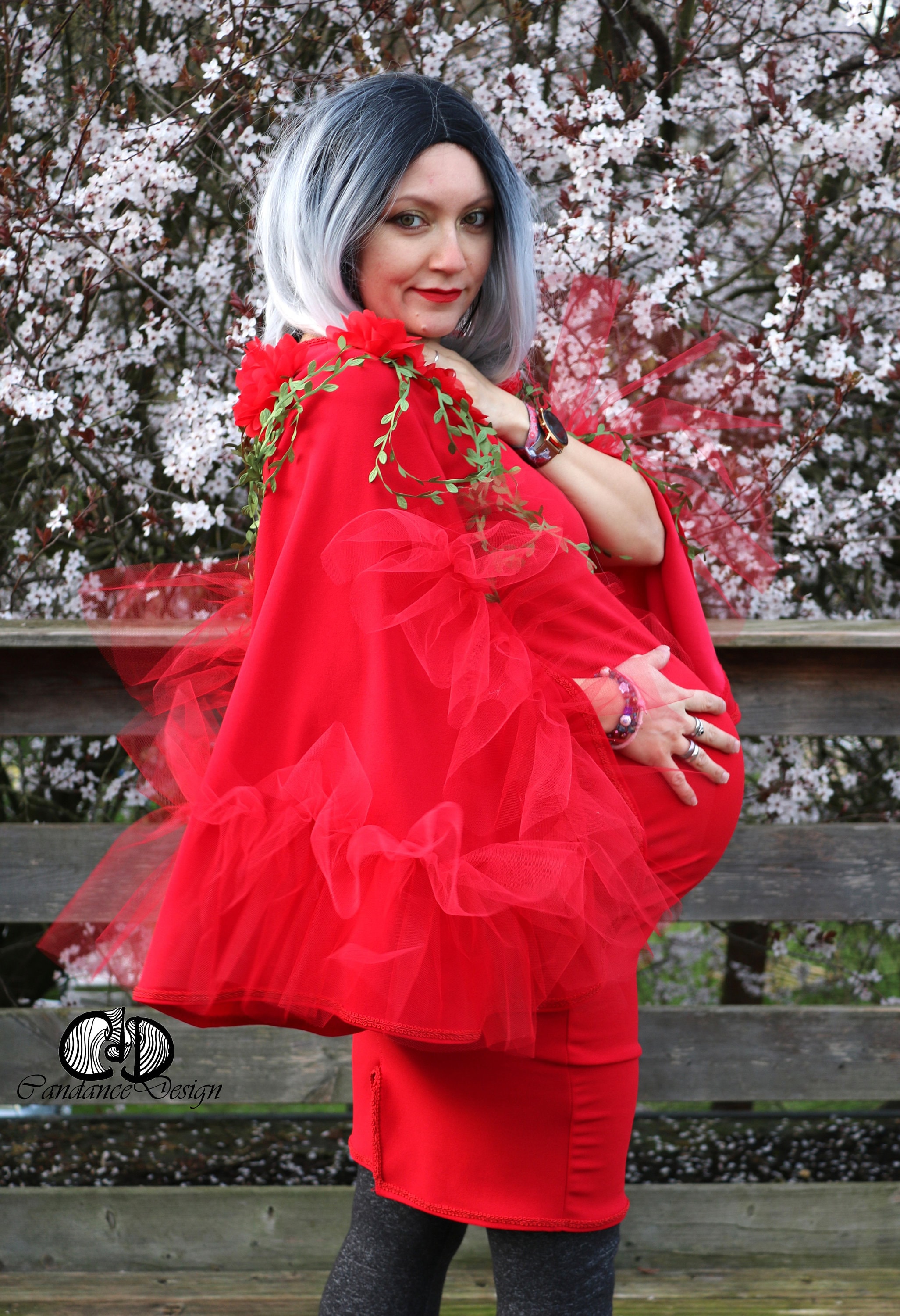 Cocktail Dress Red, Maternity Dress Extravagant, Shooting Dress Baby Bump, Designer Pregnancy Dress