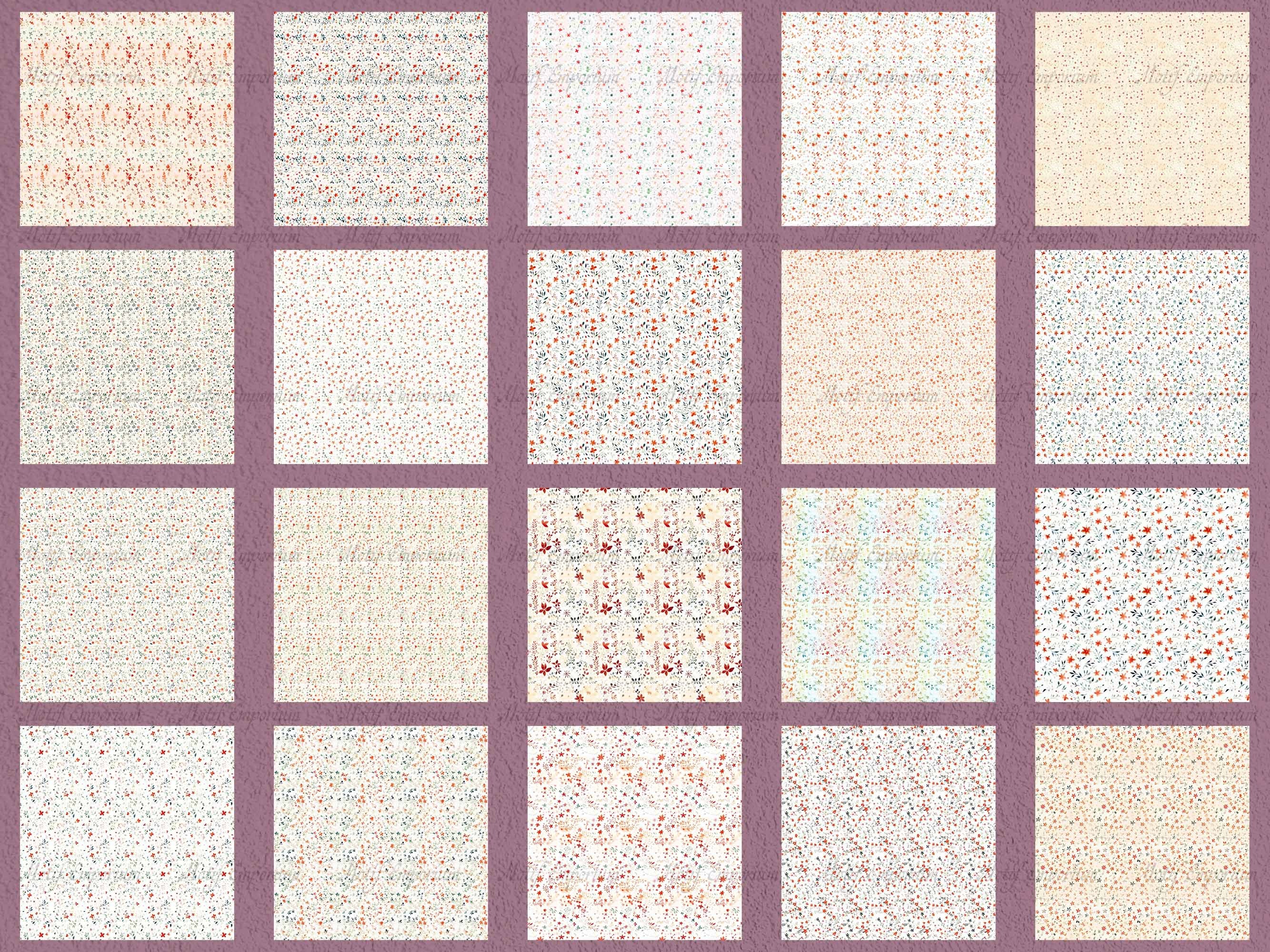Watercolor Flower Seamless Pattern Digital Paper for Scrapbook ...