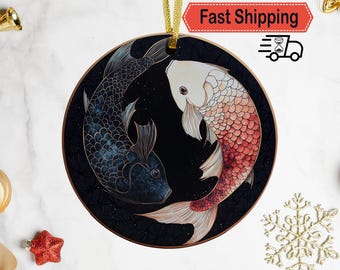 Ornamento regalo di Natale Pesci ricordo personalizzato Ornamento Pesci Regalo zodiacale Pesci Decorazione albero astrologia Pesci Regalo arte del solstizio