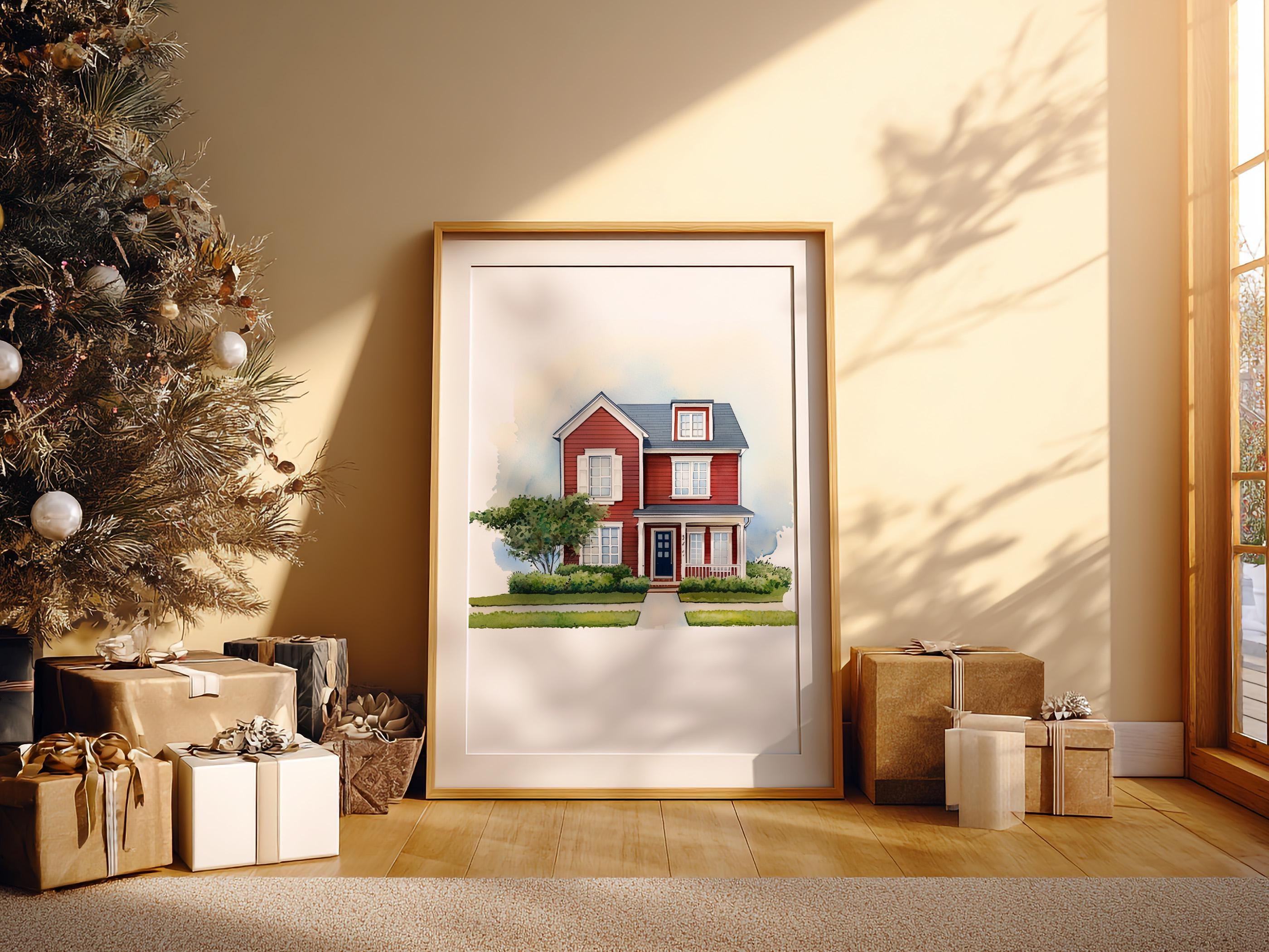 Custom Home Portrait Personalized House Painting Watercolor Home Art ...