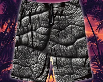 Elephant Skin Pattern Polyester Basketball Training Shorts, Skull Art Athletic Shorts, Elephant Print Sport Pants, Animal Print Shorts
