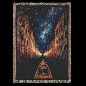 Venice Nights Woven Blanket, Cozy Throw Blanket, Venice Art Throw Blanket, Venice Italy Throw, Winter Blanket, Italian House Decor Gift