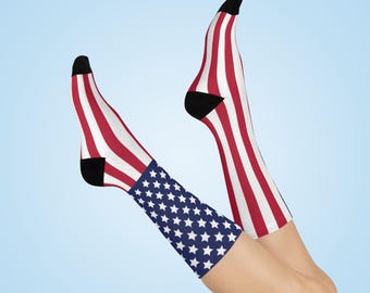 American Flag Crew Socks | USA Stars Stripes Patriotic Gear