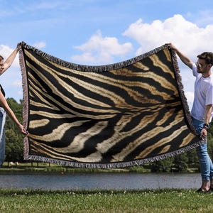 Zebra Skin Cozy Woven Throw Blanket, Zebra Skin Blanket, Animal Throw Blanket, Zebra Blanket, Zebra Home Decor, Throw Blanket, Zebra Skin