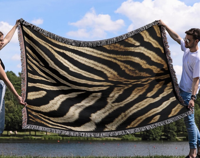 Zebra Skin Cozy Woven Throw Blanket, Zebra Skin Blanket, Animal Throw Blanket, Zebra Blanket, Zebra Home Decor, Throw Blanket, Zebra Skin
