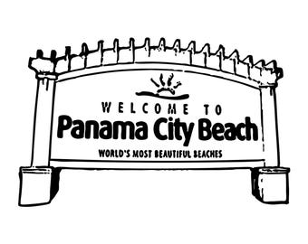 Panama City Beach Sign Graphic, Florida Beach Sign, Panama City Beach, Instant Download, Laser Engraver Files, Panama City PNG + SVG Files