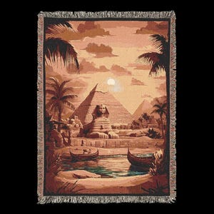 Ancient Egypt Woven Blanket, Cozy Throw Blanket, Egypt Throw Blanket, Egyptian Blanket, Winter Blanket, Egypt Lover Gift, Egyptian Gifting
