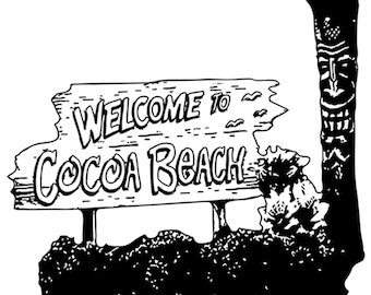 Cocoa Beach Sign Graphics, Florida Beach Signs, Cocoa Beach, Instant Download, Laser Engraver Files, Cocoa Beach Florida PNG + SVG Files