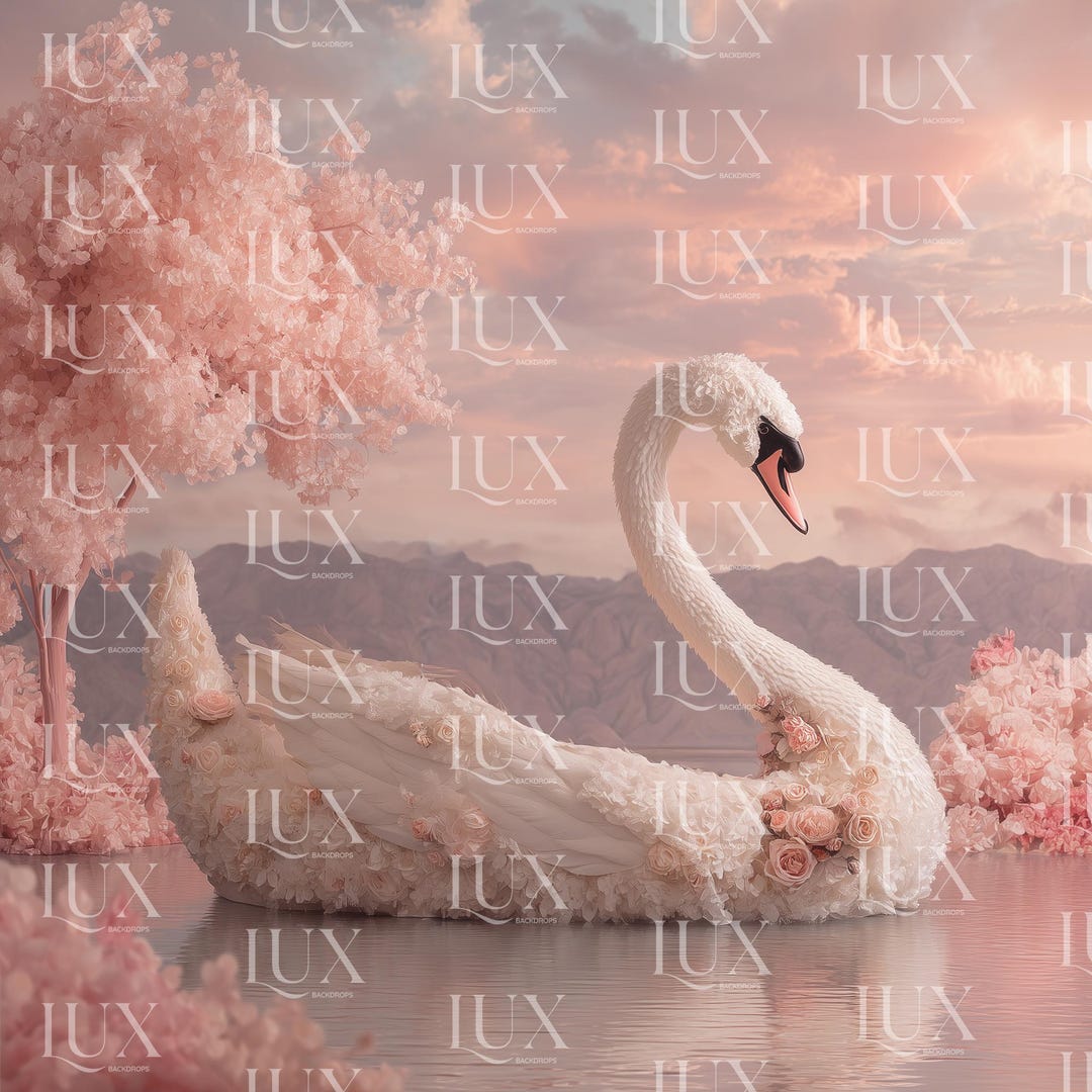 Menu Backdrop Swan Valentine's Day Swan Lake Digital Background, Couple's Portrait Digital ...